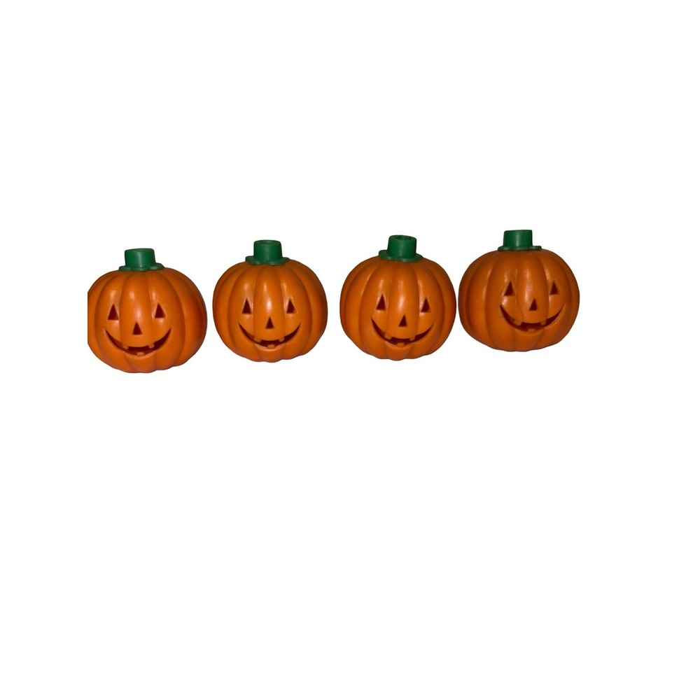 Pumpkin Halloween String Light Covers Vintage 1990s Set of 4 Plastic Blow Molds